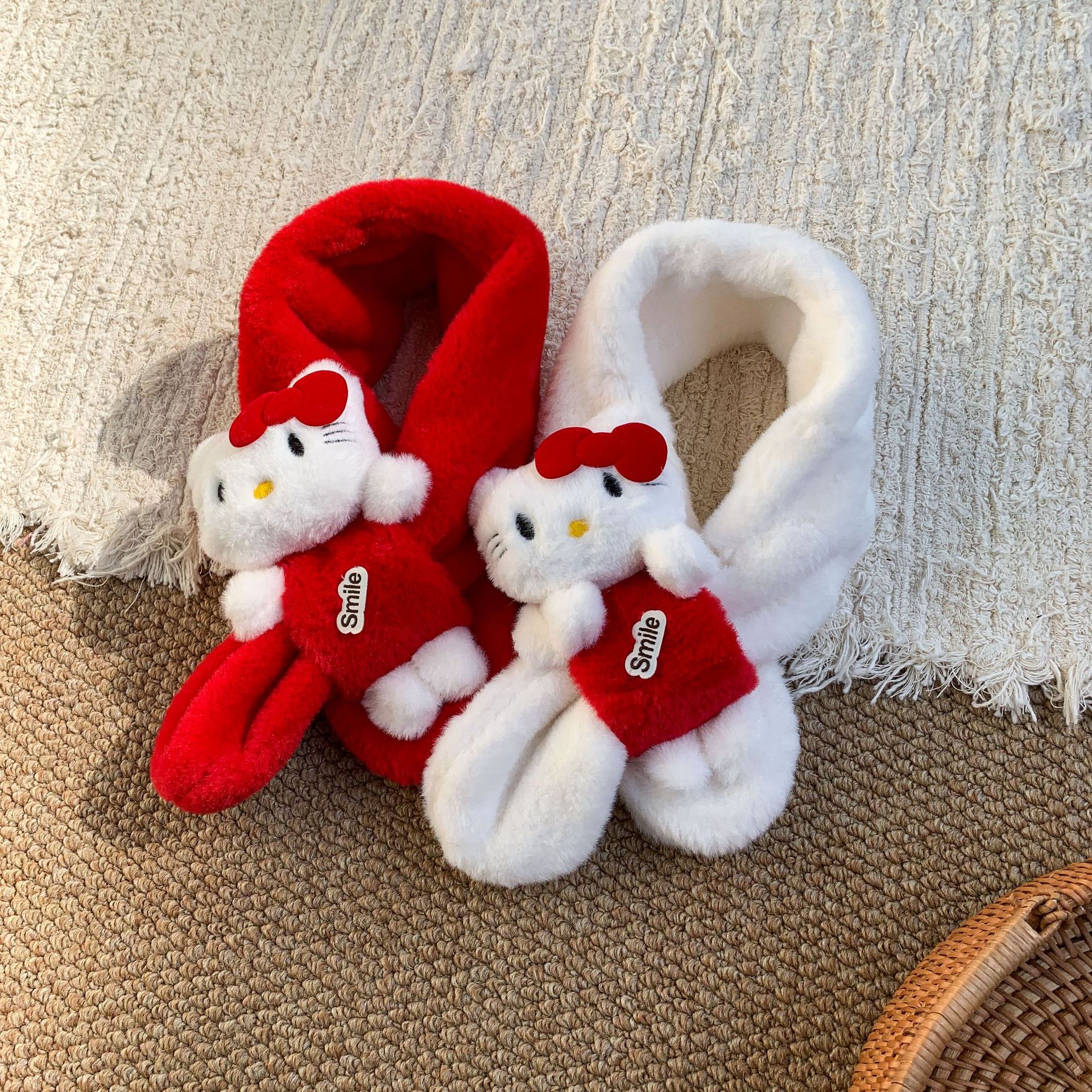 Sugar Pear ropa infantil niñas bufandas de peluche lindas dibujos animados tridimensionales invierno aire caliente para niños bebé bib
