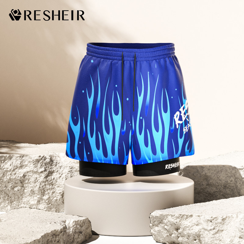 RESHEIR 스카이블루 플레임 팬츠