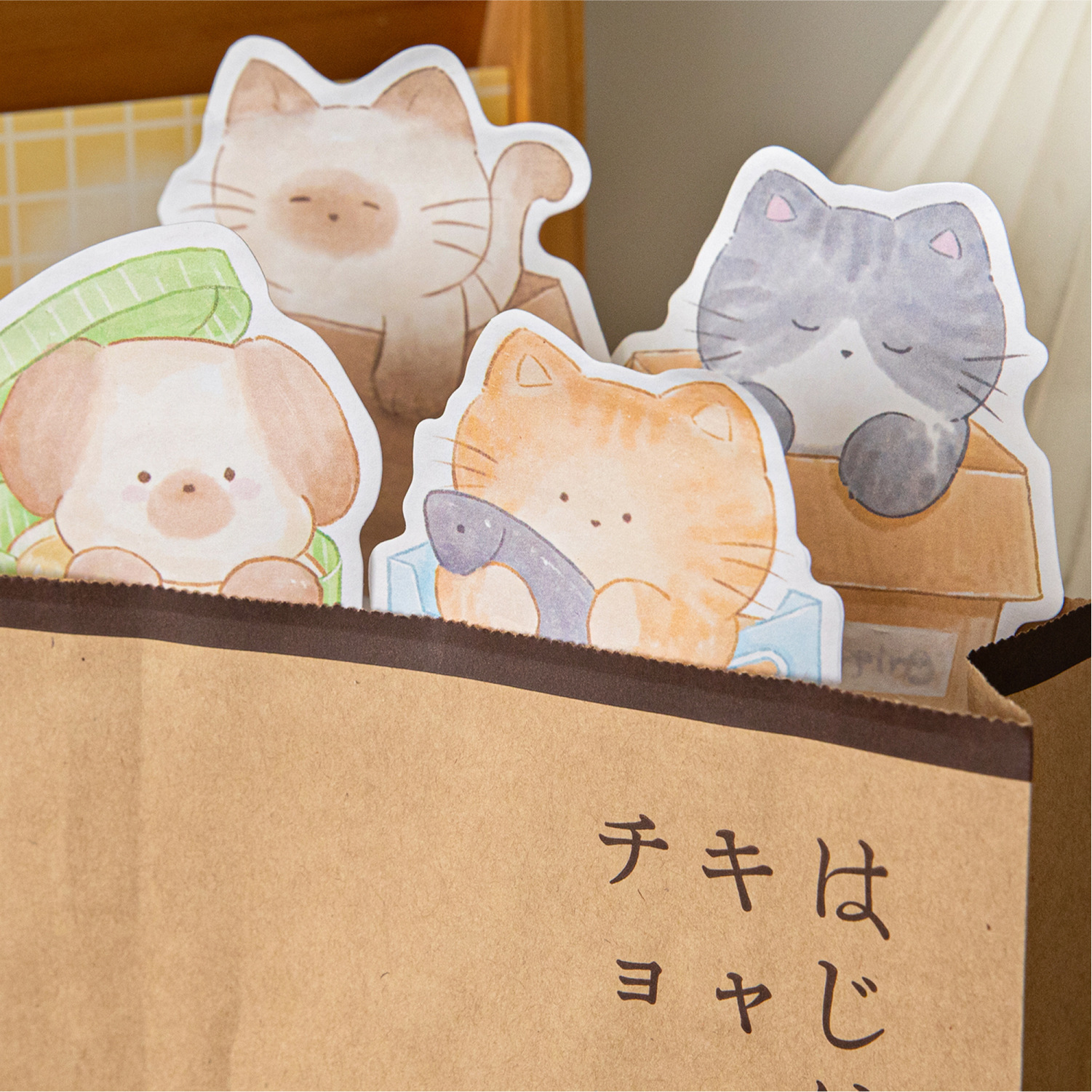 Mo Mo Alien Creative Post-it, lindo empaque, material de animales pequeños y medianos, decoración de cuentas a mano, memo de mensajes, n-post