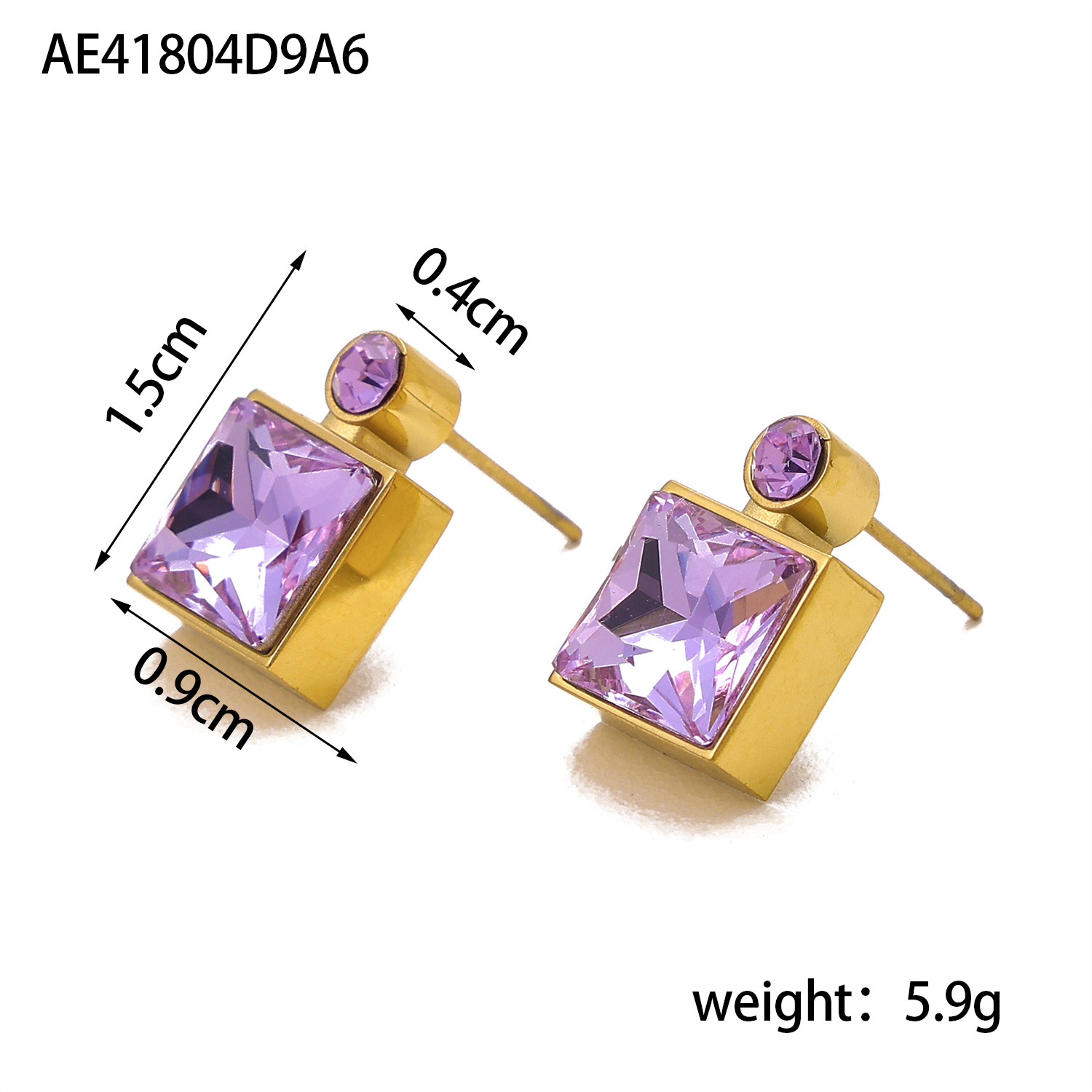 5g Weight Titanium Steel Ear Needle Material Zircon Inlay Material Ear Studs Classification 1 Pair Quantity Holiday, Daily Occasion Titanium Steel Material Square Pattern Women's Gender Plating Design Basic, Modern Style, Classic Style Style 1 Pair Basic Modern Style Classic Style Square Plating Titanium Steel Zircon Ear Studs 7
