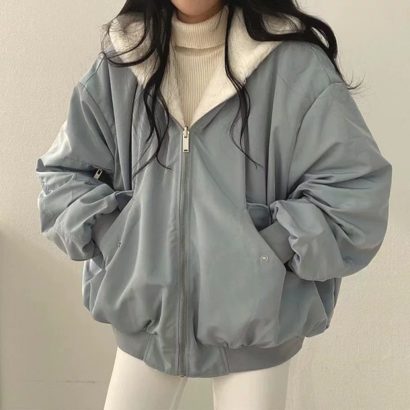 Warm winter down jacket, hoody