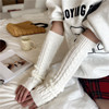 Demi-season street keep warm fashionable cute long knitted sleeves, Korean style, fingerless