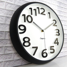 挂钟客厅静音现代简约圆形时钟个性创意时尚立体石英钟表