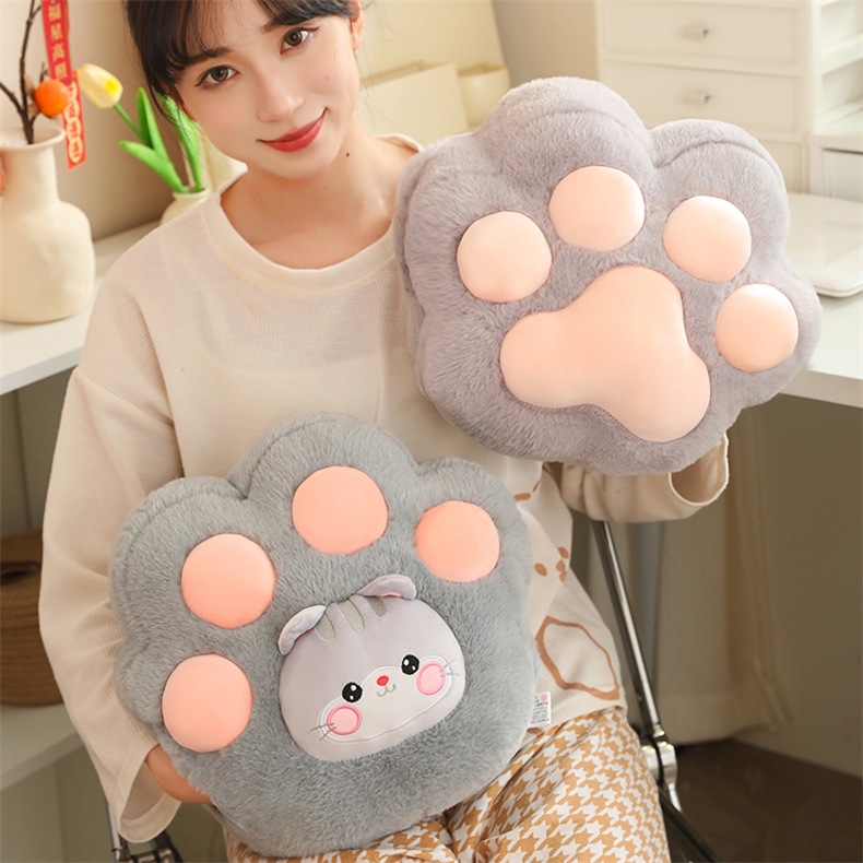 고양이 발톱 베개 퀼트 이중 목적 자동차 베개 담요 2 대 1 사무실 뒤 쿠션 손 따뜻한 낮잠 베개