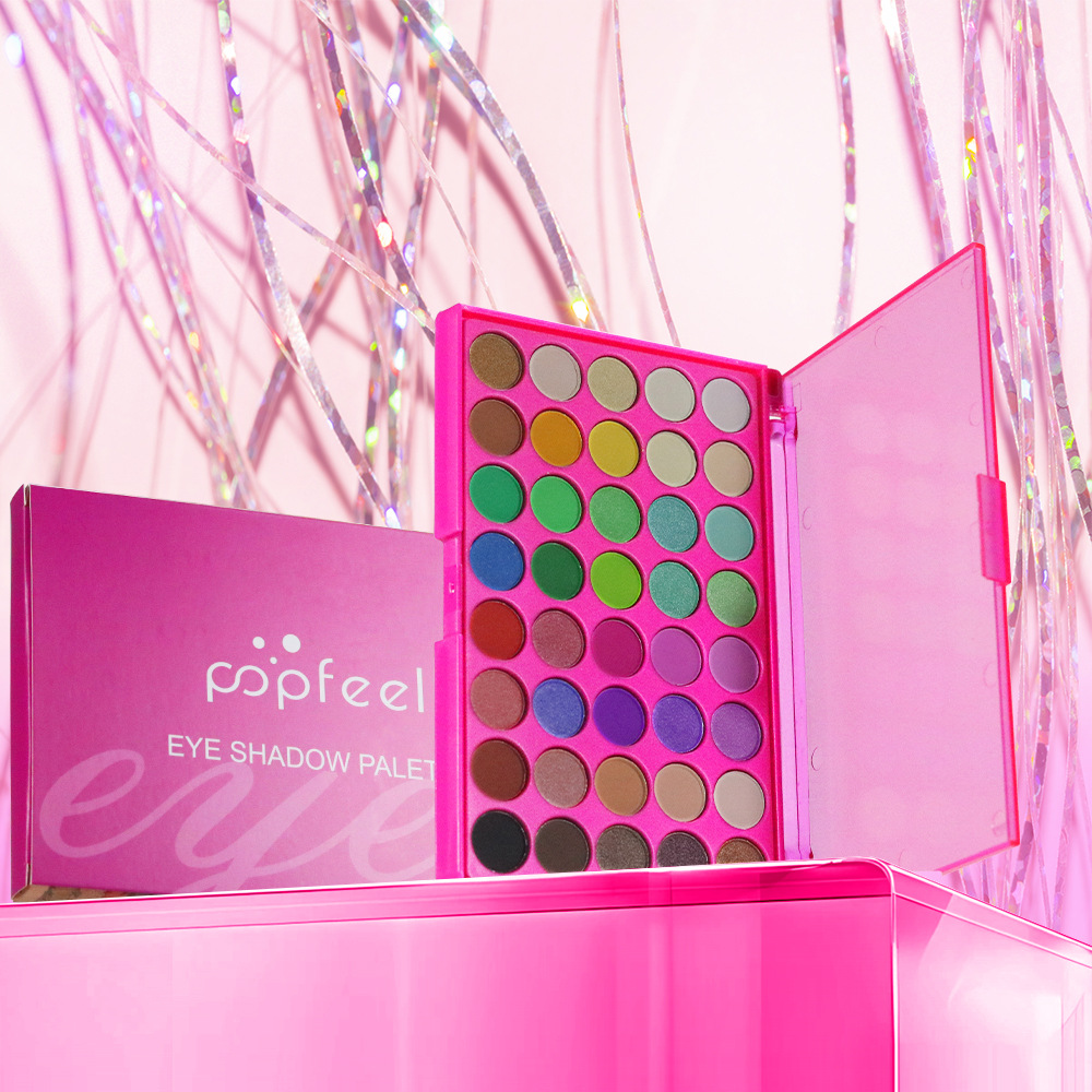 POPFEEL40色眼影儿童舞台妆眼影盘闪亮珠光哑光闪粉影楼跨境新品