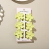 #16 Glossy lime green [6-piece set with card] 3.5cm five-petal flower style