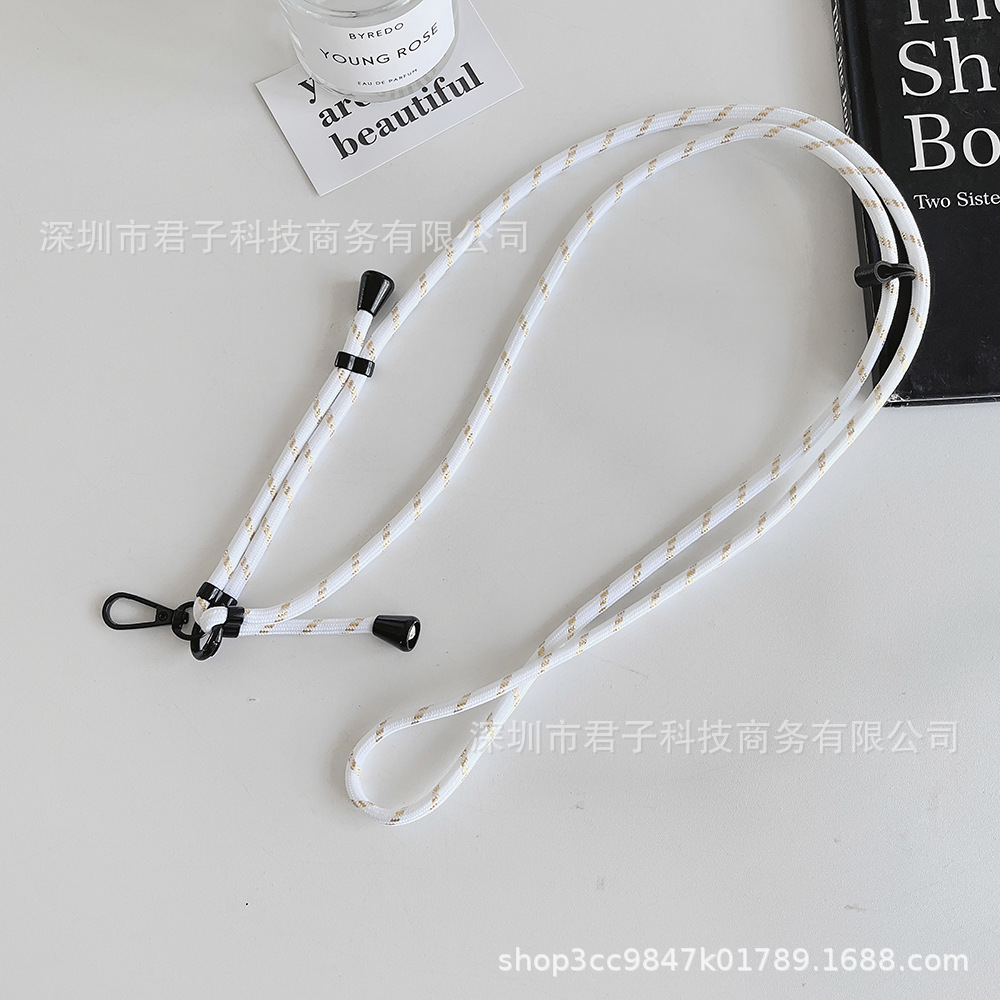 Personalidad japonesa y coreana de doble botón colgante colgante de doble botón colgante ajustable de hombro colgante de cuello para teléfono móvil bolso universal cuerda de botella de agua