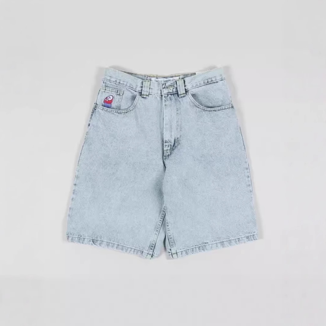 Y2K大男孩复古嘻哈卡通图案刺绣宽松牛仔裤男士休闲百搭牛仔裤