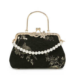 大容量蕾丝夹口女包手提包单肩包旗袍包高档礼品古风包珍珠手提包