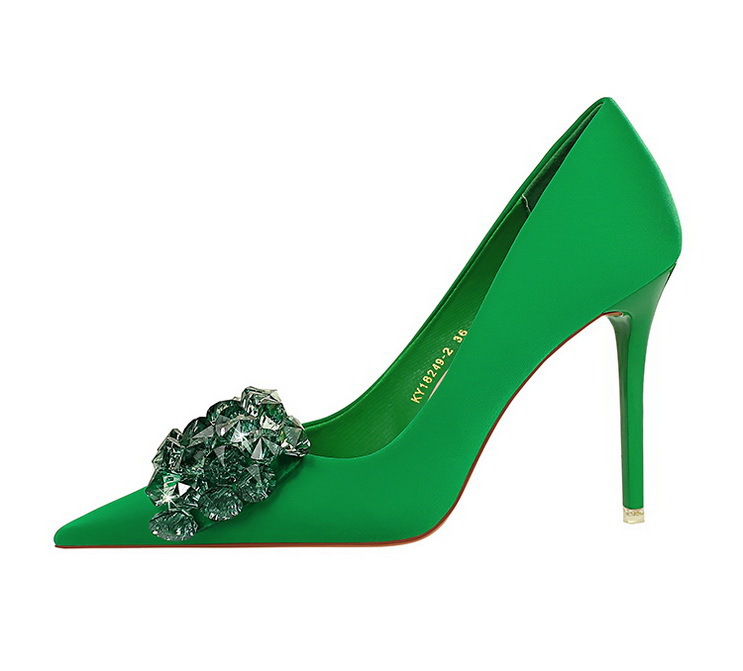 High Heels Women's Satin Pointed Court Shoes For Wedding Parties_voghion.com