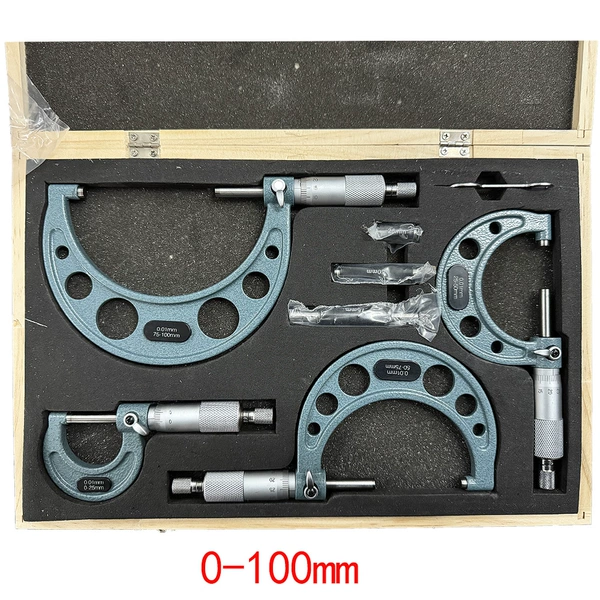 Set, green wooden box, 4 pieces, 100mm