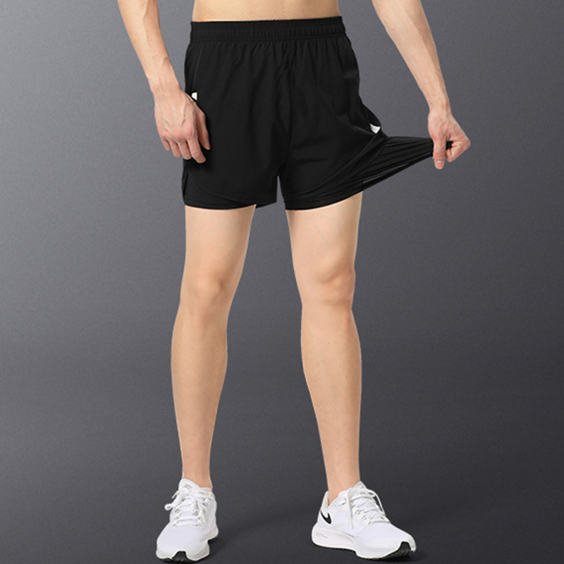 Sports Running Shorts Men's Cycling Marathon Summer Quick-Dry Training Fitness Equipment Lined Fake Two-Piece Three-Piece Pants