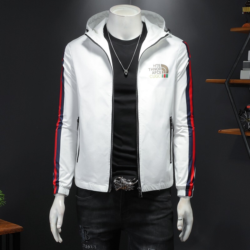2022 Spring and Autumn New Printed Spliced Hooded Jacket Men's Trendy Casual Slim Thin Jacket Men 2022 Spring and Autumn New Printed Spliced Hooded Jacket Men's Trendy Casual Slim Thin Jacket Men