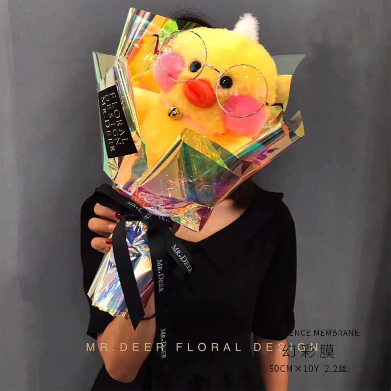 Ramo de flores película de color mágico Nuevo estilo colorido película Apple envolver papel DIY regalo forro decorativo papel flor Tienda materiales