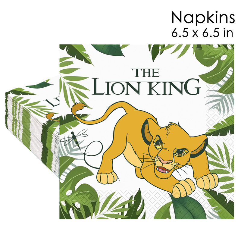 Cross-border New Jungle Animal Birthday Background Layout Cartoon Lion King Banana Leaf Disposable Party Napkin