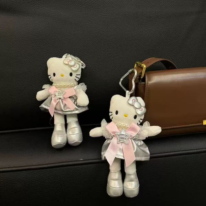 可爱长腿猫挂件kitty包包挂件毛绒玩偶公仔书包kt挂饰女生可爱饰|undefined