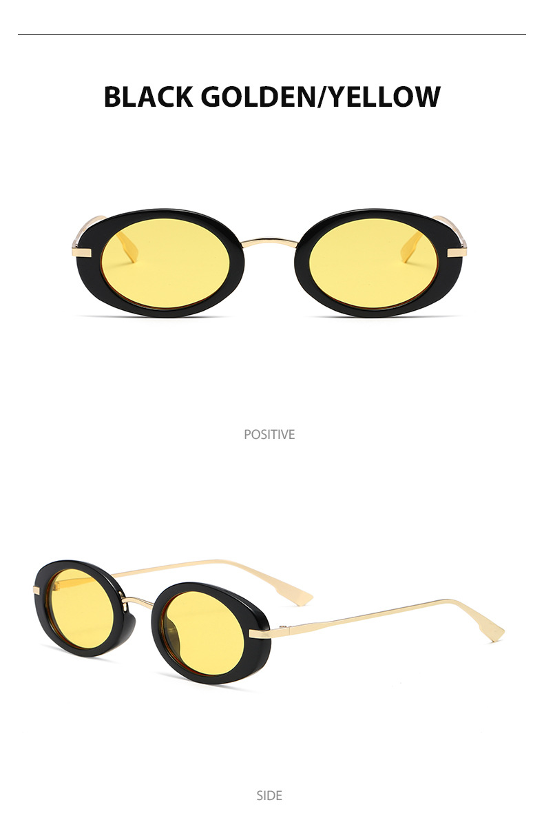 50g Weight Full Frame Glasses Structure Sunglasses, Glasses Classification PC, UV400 Protection Lens Material Oval Frame Glasses Style Retro Solid Color PC UV400 Protection Oval Frame Full Frame Women's Sunglasses