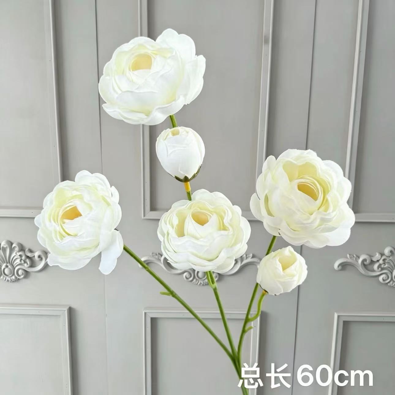 Flores artificiales blancas para decoración de escenarios, escaparates, arreglos de rosas, arte floral suave y composiciones florales.