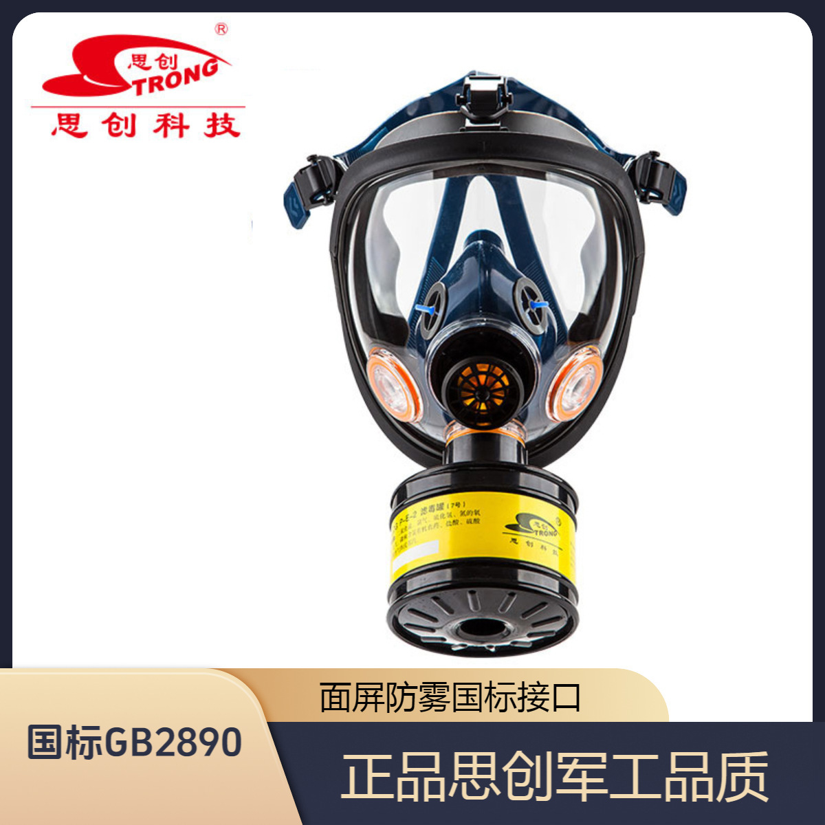 Anti-toxic full-face mask with LDG canister chemical poison gas…