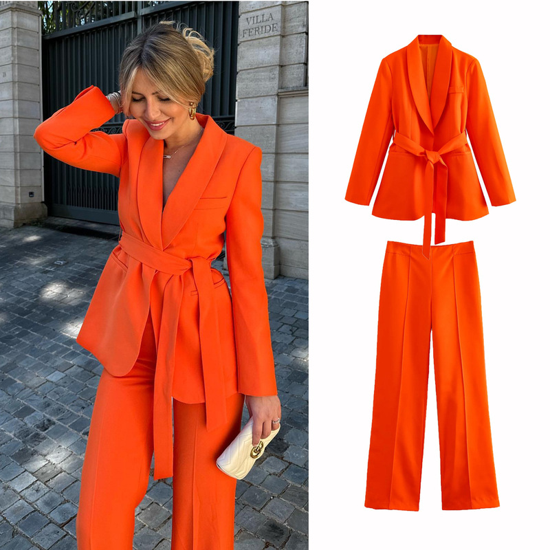 AliExpress 2024 Foreign Trade European and American Women's French Dress with Belt Dress Small Suit Jacket Casual Pants suit AliExpress 2024 Foreign Trade European and American Women's French Dress with Belt Dress Small Suit Jacket Casual Pants suit