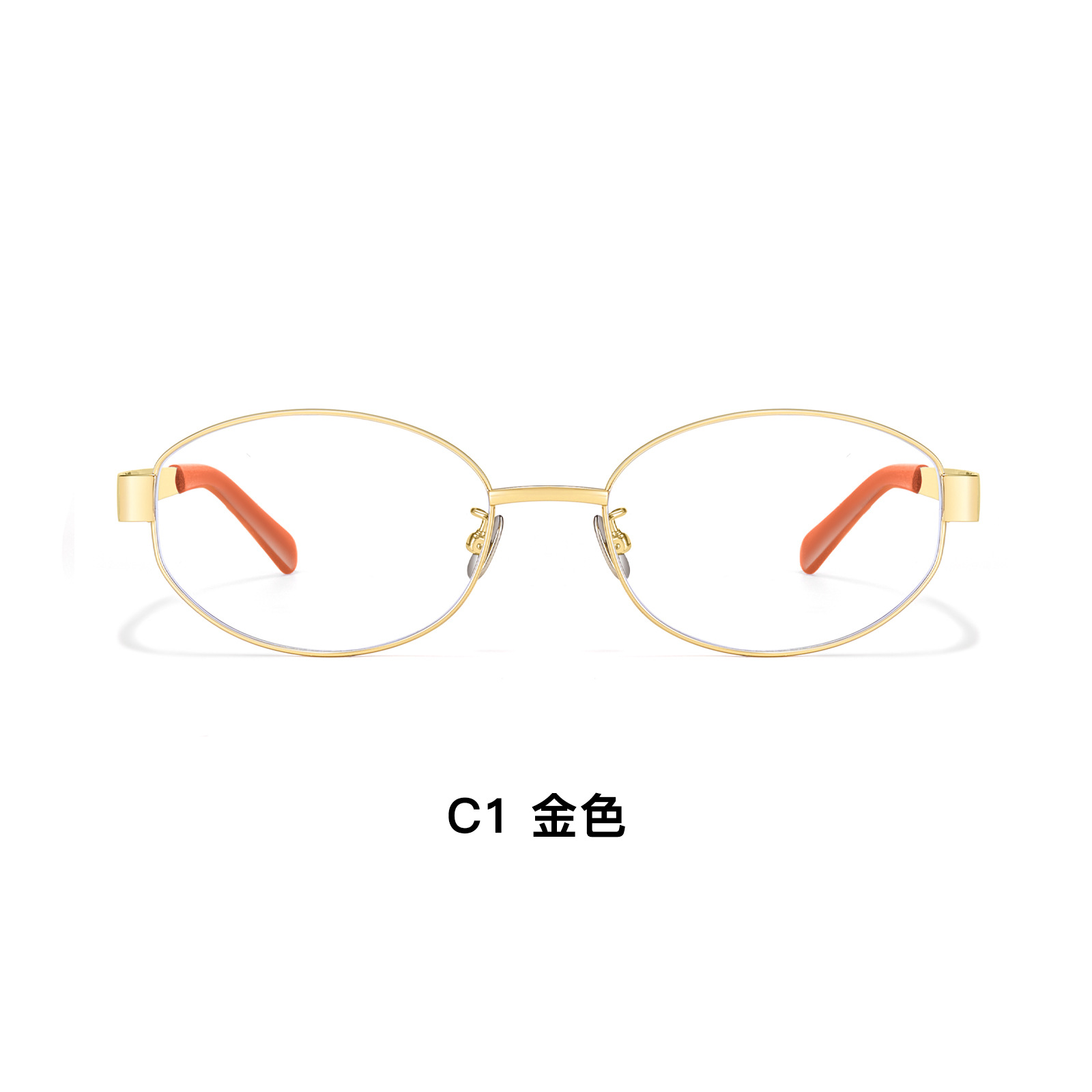 Fakeme 同様の海外娘高知性メガネフレームオーバルオールドマネースタイルレトロチタンフレームノーキャップ卸売