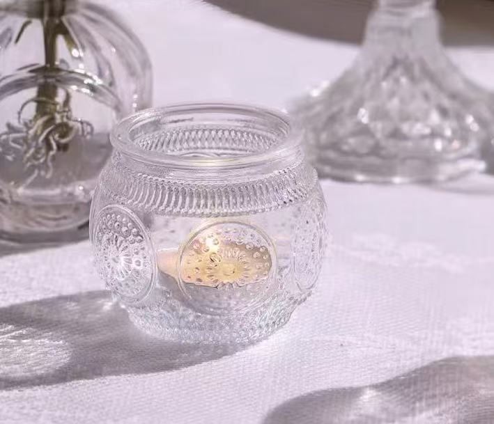 투명; 투명한 둥근 다이아몬드 캔들 홀더