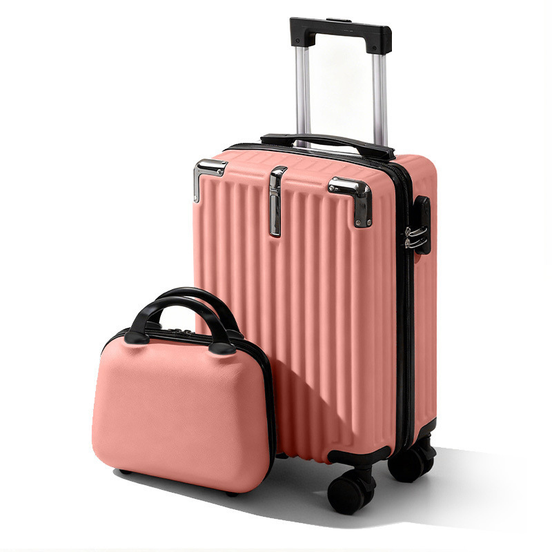 Cross-Border Distribution Suitcase Small Trolley Case Light Sound Password Box Student Set Small 18inch Boarding Case Free Shipping