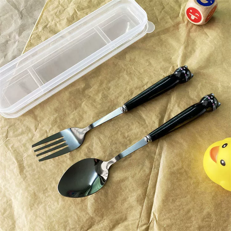 Creative cute brand spoon stainless steel, tableware, handheld high quality set