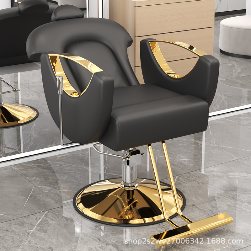 Sillas de barbería transfronterizas reclinables, sillas giratorias para salón de peluquería de alta gama, taburetes de corte de pelo, asiento de elevación y teñido