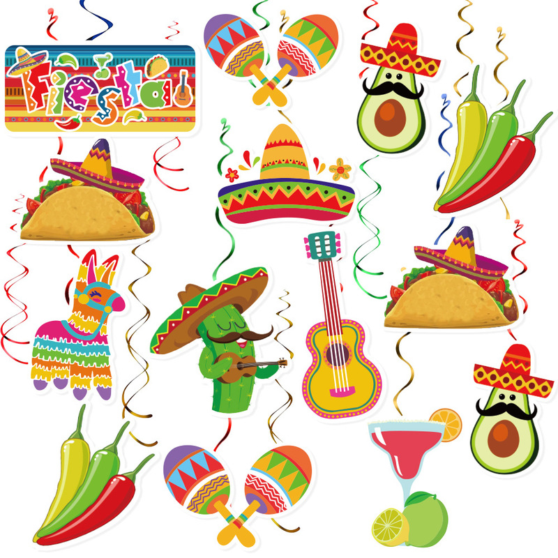 Mexican Spiral Hanging Ornaments May 5 Event Decoration Props Day of the Dead Party Decoration Supplies