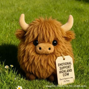 �羳��ƷHighland Cow Plush�����K���m�ߵ�ţë�q�����Lëţ���