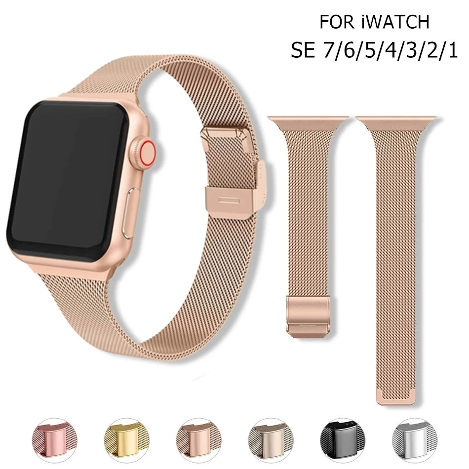 Применимо к Apple AppleWatch часы, тонкий пояс, двойной магнитный стальной ремешок iWatch