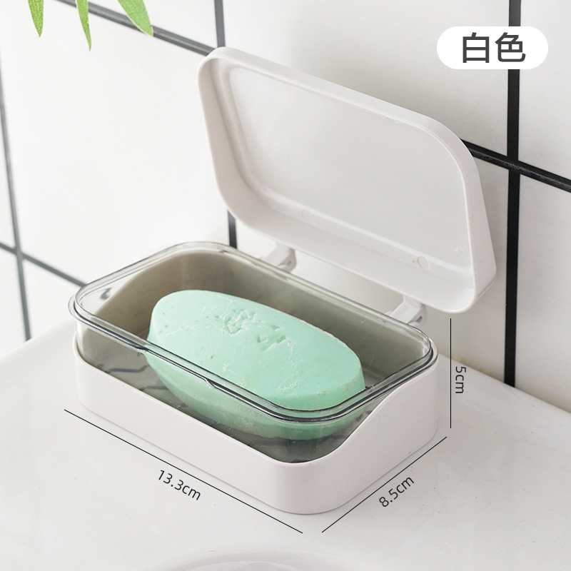 Caja de jabón titular de la luz del hogar de lujo de doble capa de drenaje con agujeros creativo inodoro baño caja de almacenamiento de jabón de viaje