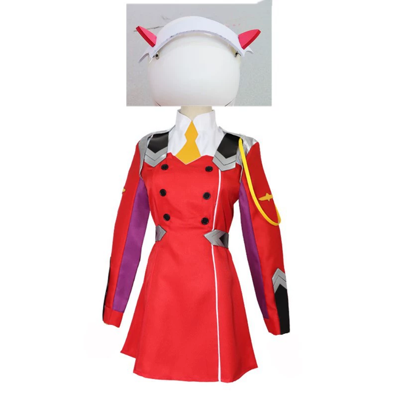 Косплей‑костюм (DARLINGin theFRANXX) Zero Two Strelitzia — парик, обувь и аксессуары, размеры S–XXL