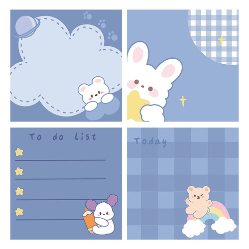 Korean ins post-it note cute cartoon girl student uses creative tearable note self-adhesive mark hand account material