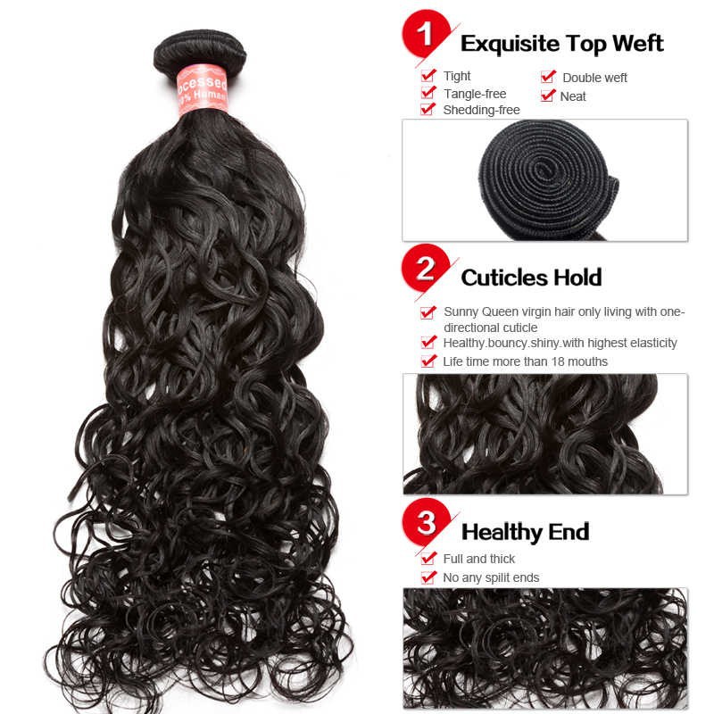 7A cabello humano ondulado cortina de cabello ondulado de agua Bundles extensión de cabello cortina de cabello al por mayor