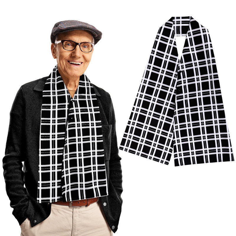 격자 무늬-(맞춤형 필요) 스카프 스타일 턱받이