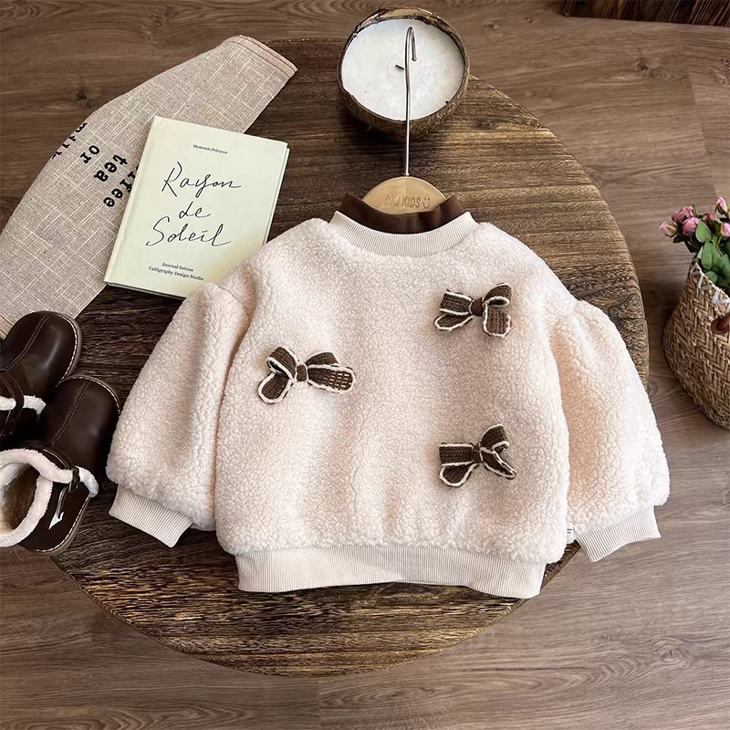 Suéter de niñas otoño y invierno 2024 nuevo invierno infantil ropa de bebé de niñas más camisa de terciopelo gruesa ropa de niñas