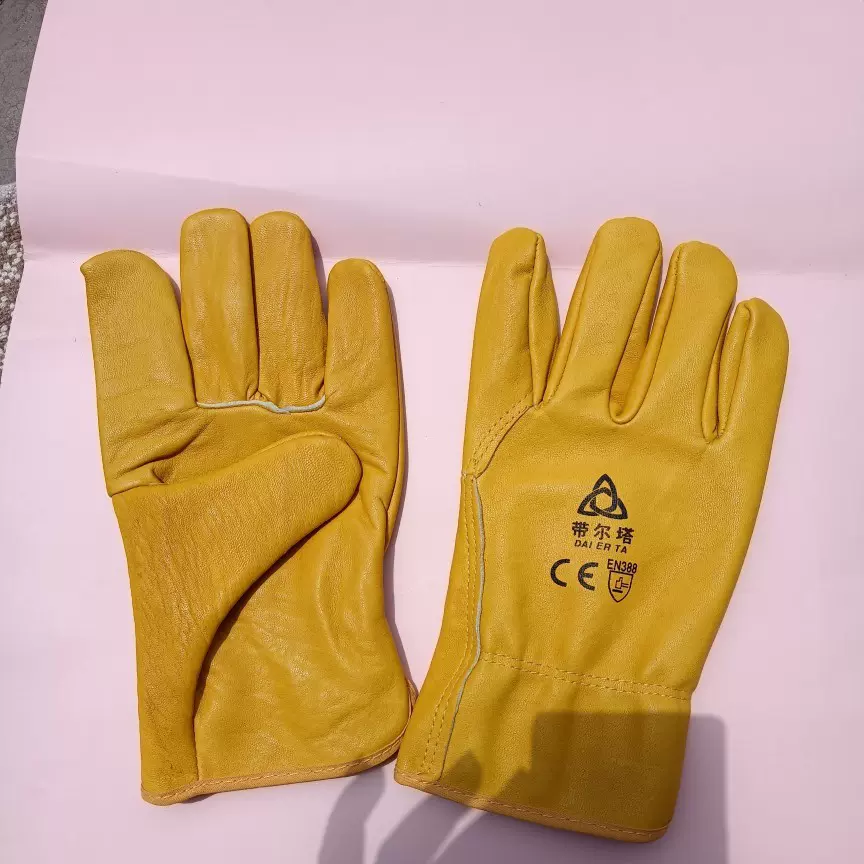 羊皮电焊手套焊工氩弧焊机械工地搬运耐磨隔热焊接柔软皮劳保手套