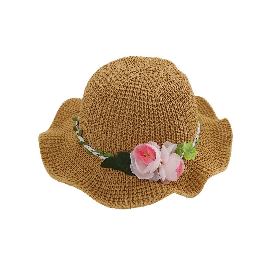 Kids Casual Sun Hat UPF 50+ 2026 New Children's Straw Girls And Boys, Wide-Brimmed Babies, Woven Sun Protection Fisherman Hat For Summer Beach_voghion.com