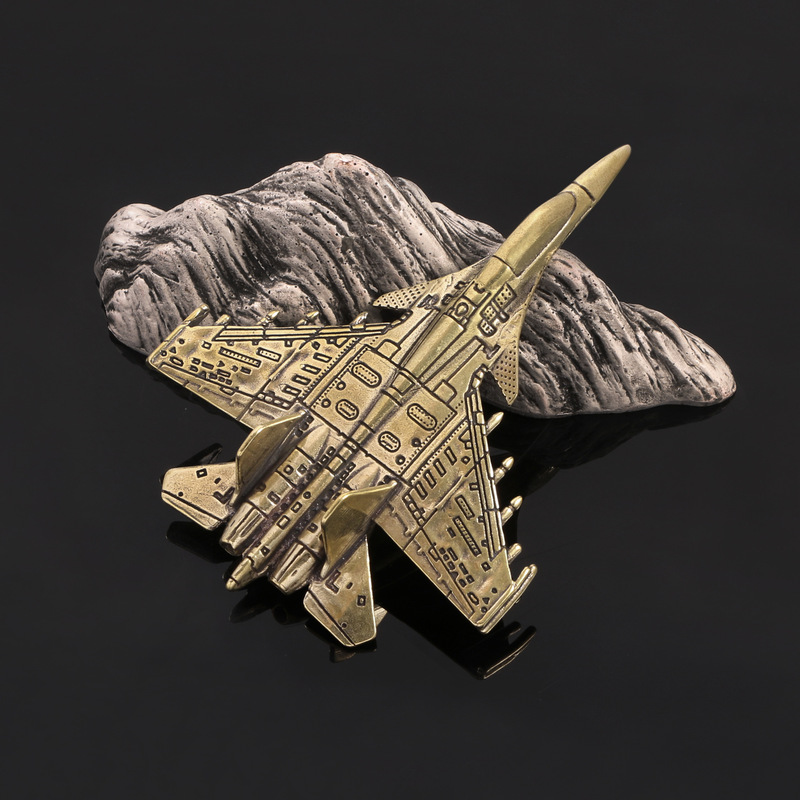 Cross-Border Antique Toy Sky Fighter Brass Ornaments Game Anime Movie Airplane Copper Collectibles Toys Gifts