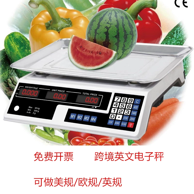 Внешняя торговля английская шкала ценообразования 30 кг супермаркет шкала 40 кг ценовая шкала коммерческий киоск продажа пищевых весов электронные весы оптом
