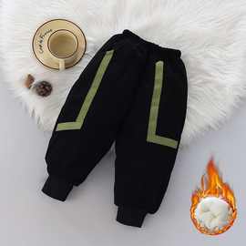 韩版保暖棉裤2025秋冬新款三层加绒冬季儿童运动休闲款