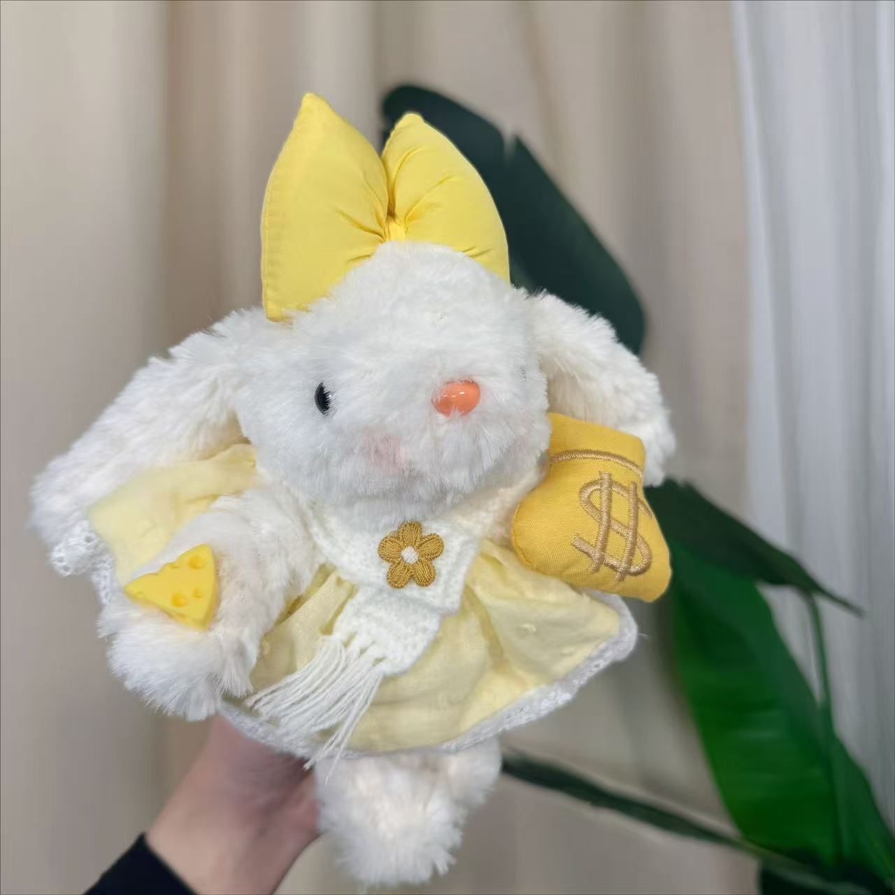 노란색 치즈 스카프 - 노란색 땋은 밧줄