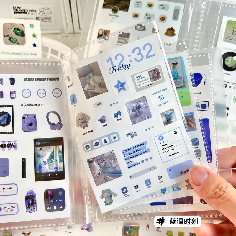 ins彩色小组件素材贴高颜值切膜贴画手账diy素材韩系创意装饰平价|undefined