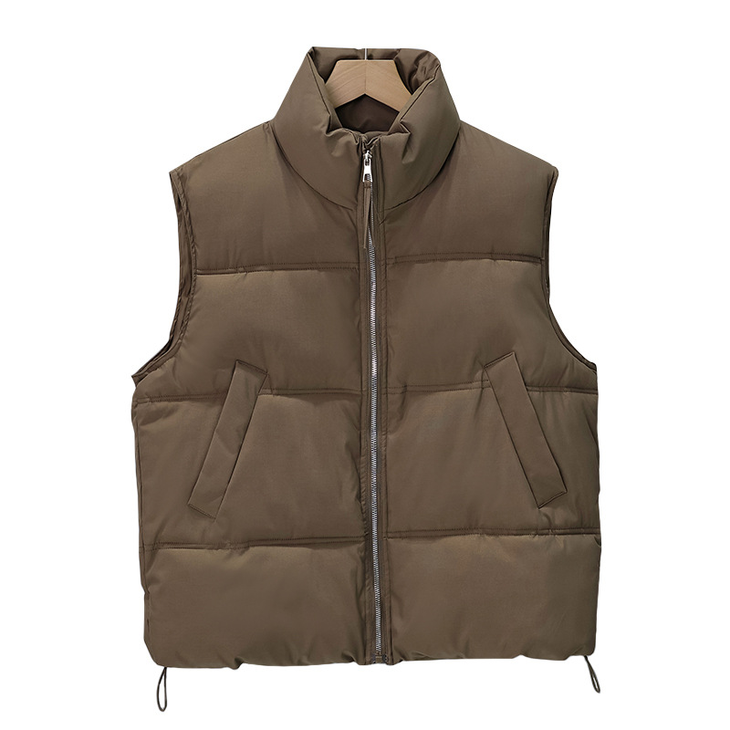2024 otoño y invierno estilo coreano de collar grueso chaleco de algodón de plumón ropa de pan de moda casual suelta abrigo de hombro a prueba de viento image 5