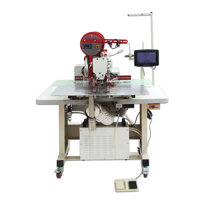 Máquina de apertura de bolsa de láser de gran alcance ropa automática máquina de coser industrial sola ceja doble ceja máquina de apertura de bolsa máquina de patrón de computadora