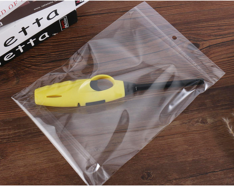 Bolsa autoadhesiva de película nacarada blanca, cabeza de tarjeta transparente, bolsa autoadhesiva de embalaje opp, bolsa de orificio colgante de película de plástico personalizada