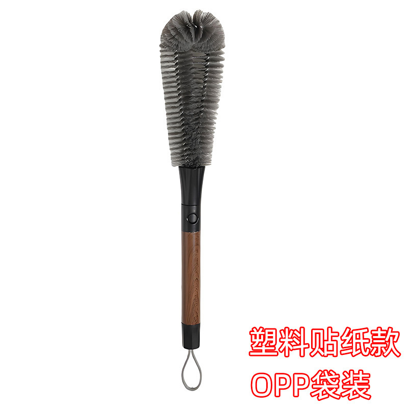 破壁机清洁刷可拆卸长柄软毛杯刷二合一胡桃木纹杯刷可弯曲奶瓶刷|undefined