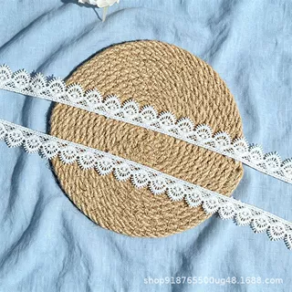白色细款水溶蕾丝花边 小波浪花边 diy 手工服装领口辅料现货